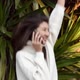 Slow Motion Young Asian Woman Use the Phone with Earphones While Walking - VideoHive Item for Sale