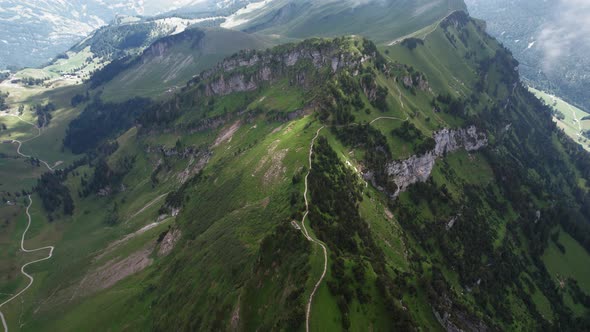 Aerial View Mountain Swiss Alps