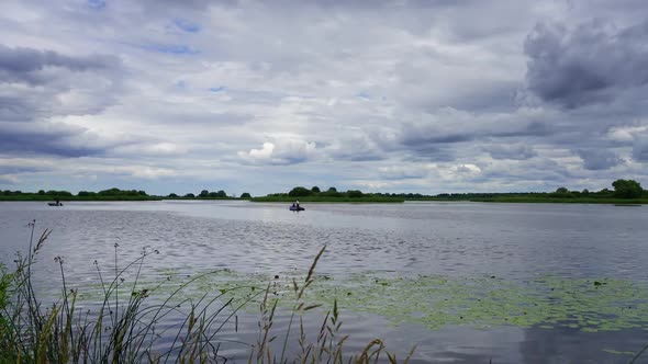 Lanscape on Pskov Lake, Timelapse