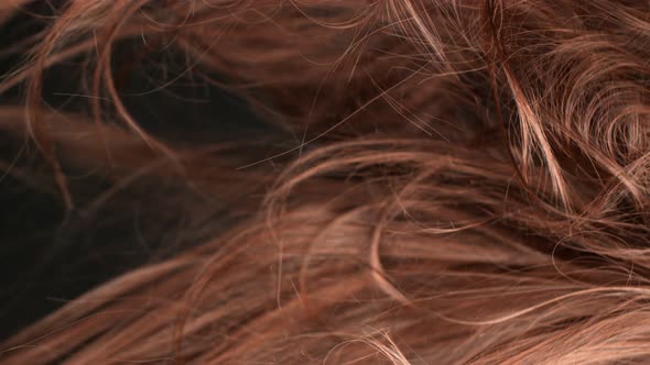 Super Slow Motion Shot of Waving Disheveled Brown Hair at 1000 Fps