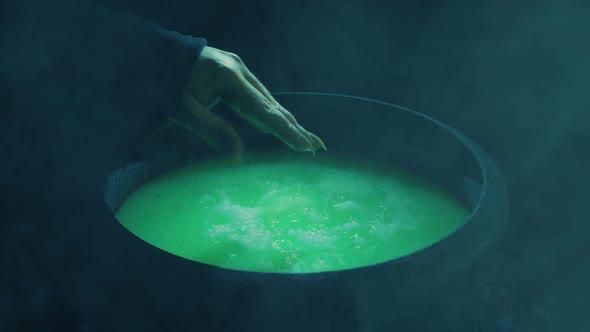 Witch Making Potion In Smoky Lair