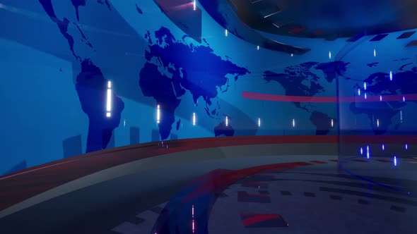 3D Virtual News Studio Background 4K