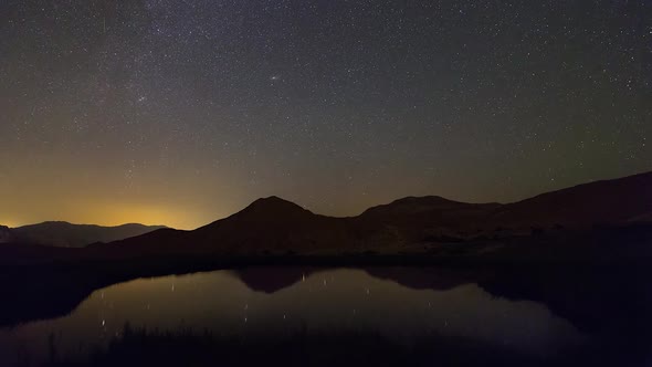 On the meteor shower night, in the narute. Somewhere far from city and light pollution.