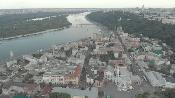 Kyiv, Ukraine. Podil District. Aerial View