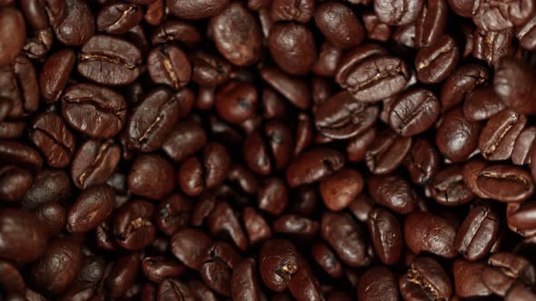 Super Slow Motion Shot of Rotating Coffee Beans in the Grinder at 1000Fps