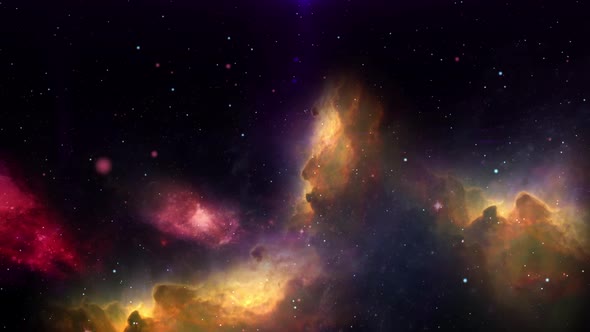 Cinematic shot into the deep space and nebula , best for intro of the film 