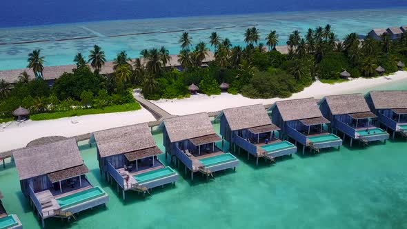 Aerial view scenery of tropical sea view beach time by ocean with sand background