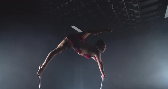 Amazing Gymnastics Show on a Steel Hoop By a Professional Gymnast Studio