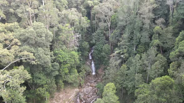 Aerial view of Waterfall and Forest in Jeram Toi Negeri Sembilan