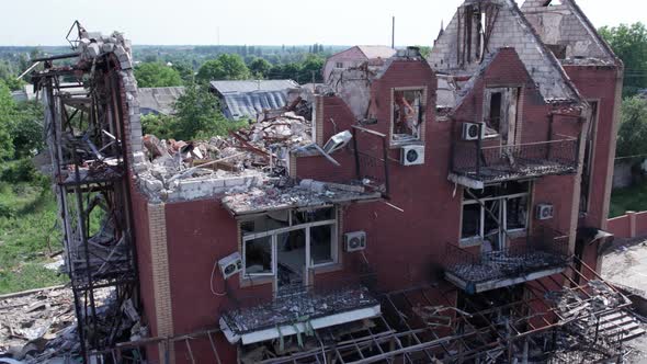 Residential Building Destroyed By the War in Ukraine