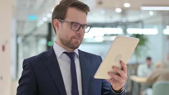 Businessman Having Loss on Tablet, Failure 