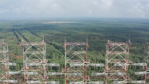 Drone Shot of Duga, Huge Radiolocation Antenna