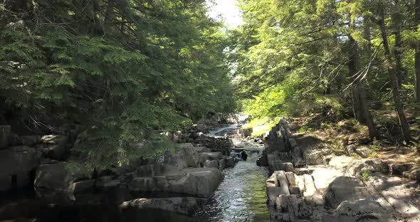 Following a flowing stream at Little Wilson Falls on the Appalachian Trail.