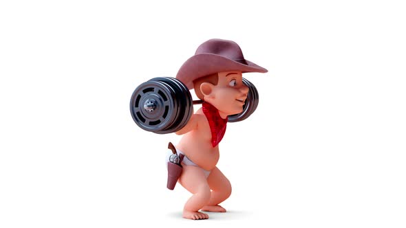 Fun 3D cartoon of a fitness baby