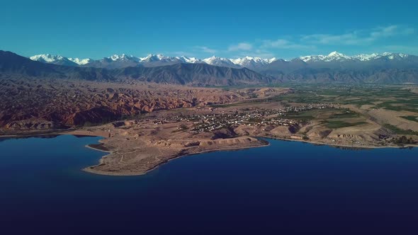 Mountains And Lake Issyk Kul In Kyrgyzstan