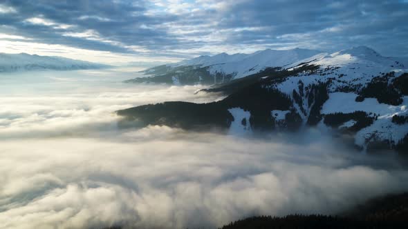 Cinematic And Dreamy Wild Mountains Landscape During Sunset