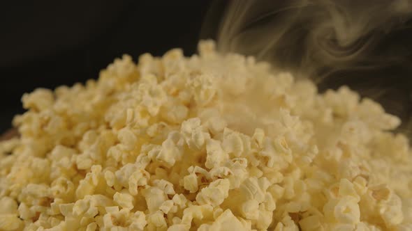 Pile of Appetizing Popcorn with Dissipating Steam