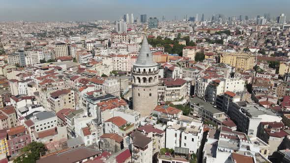 Aerial View Galata Tower Istanbul