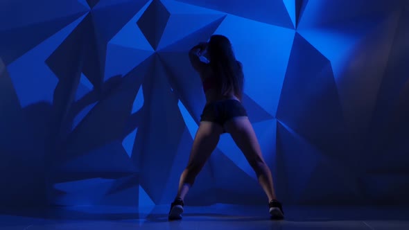 Shake Booty From Young Sexy Girl on a Blue Graphic Background