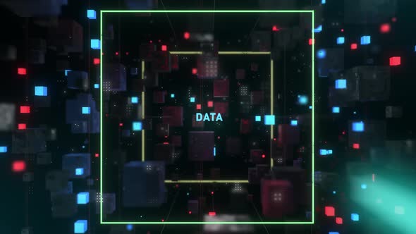 Futuristic Abstract Tunnel Word Data