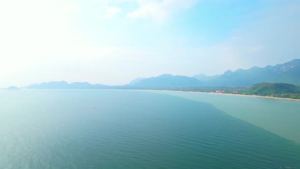 4K aerial view from a drone. Tropical seas and coasts
