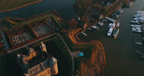 Aerial View Of Muiderslot Castle