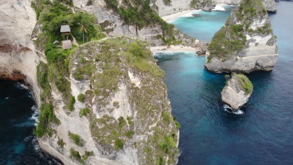 Nusa Penida Tree House and Atuh Beach Aerial View