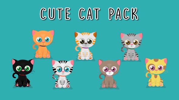 Cute Cartoon Cat Pack V1