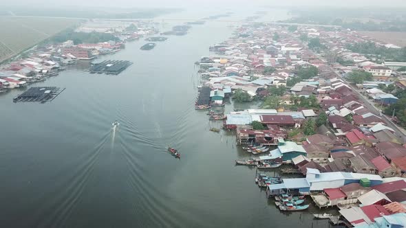 Fishing village in both side of Sungai Kurau at Kuala Kurau