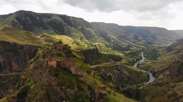 Tmogvi Fortress Ruins In Mtkvaro Canyon, Georgia