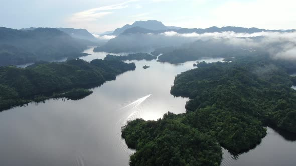 Aerial View of Fjords at New Zealand