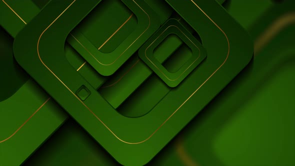 Dark Green And Golden Geometric Squares alt