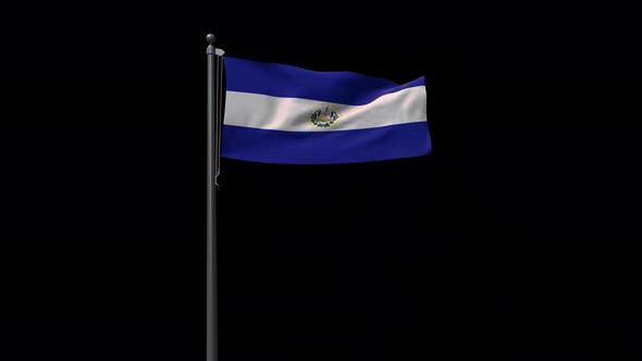 El Salvador Flag With Alpha 4K
