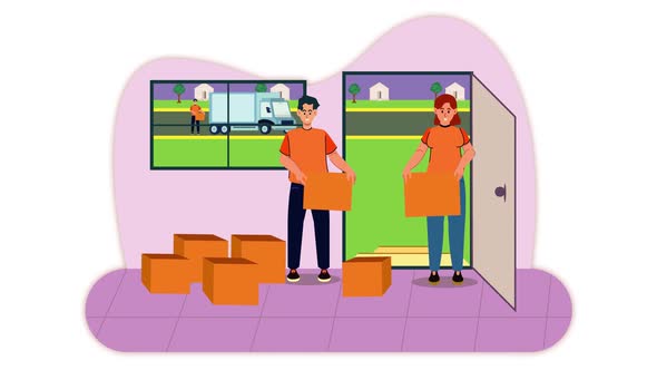 Packers And Movers Animation Scene 07