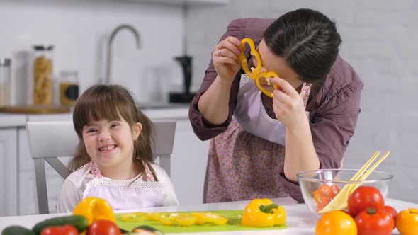 Joyful Child with Special Needs Having Fun at Home