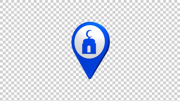 Mosque Map Pin Location Icon