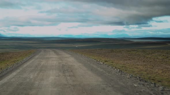 Car Driving on the Road To Iceland