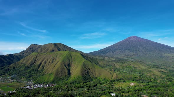 Aerial view of some agricultural fields in Sembalun