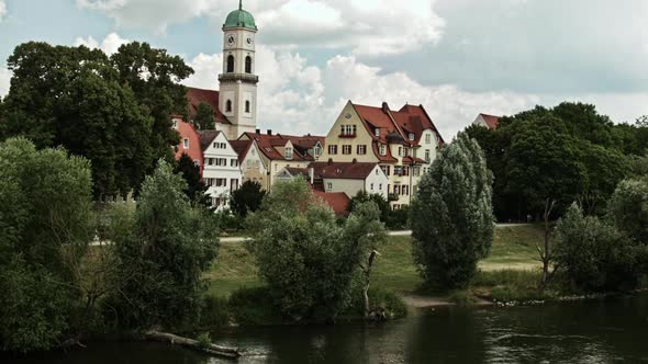 Old german town next to Danube river