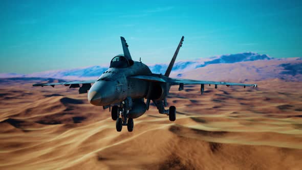 American Military Plane Over the Desert