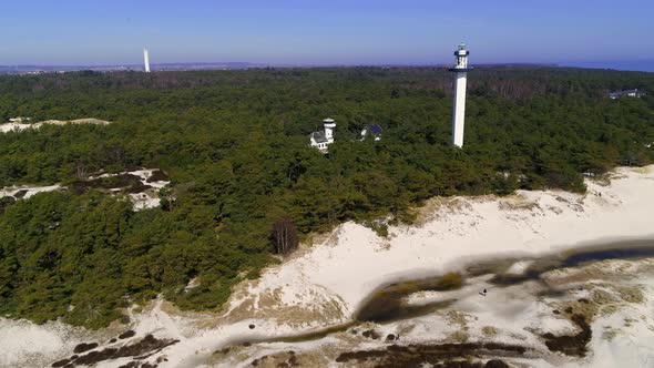 Drone Flying Pass Tall Lighthouse, Drone Stock Footage By Drone Rune