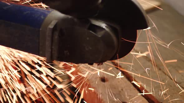 Cutting Metal In A Workshop