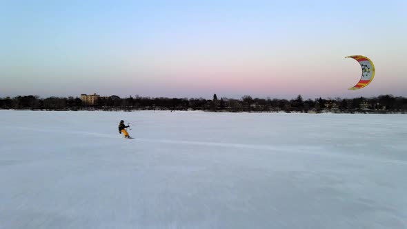 wind surfing over a frozen lake, winter sports in Minnesota, explore only in MN, travel  live