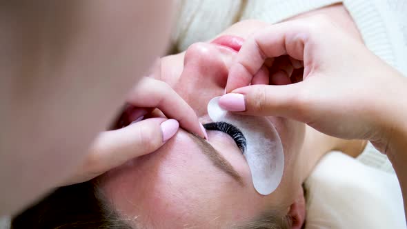 Eyelash Extension Procedure Close Up