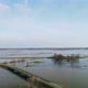 Fields and rivers, water stretching across designated flood areas - VideoHive Item for Sale