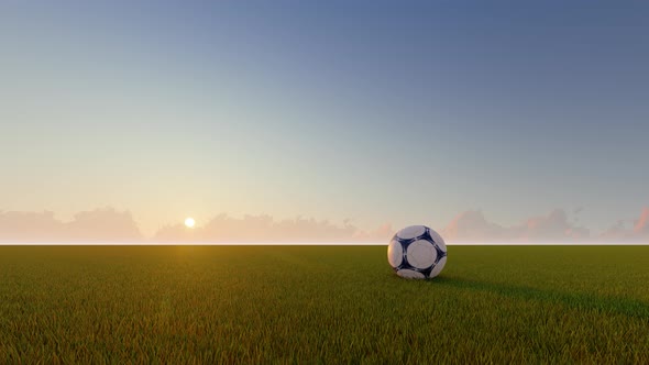Soccer Ball Sunset Sunrise Sport Concept