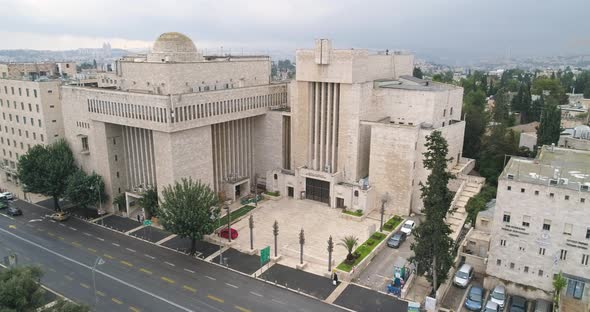 Aerial view of the great synagogue, Jerusalem, Israel.