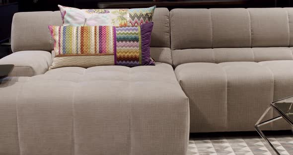 Modern Beige Fabric Sofa