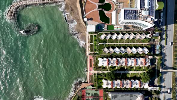 Complex of cottages on the beach