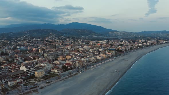 Aerial view of city of Gioiosa, Calabria Italy 